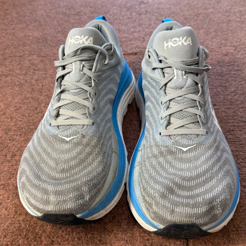 C+ gym Hoka Gaviota 5 Mens Running Shoes Grey Blue 1127929 LDVB Size 12.5D